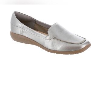 Easy Spirit Womens Abide Size 5 Taupe Metallic Casual Slip On Loafers NWT